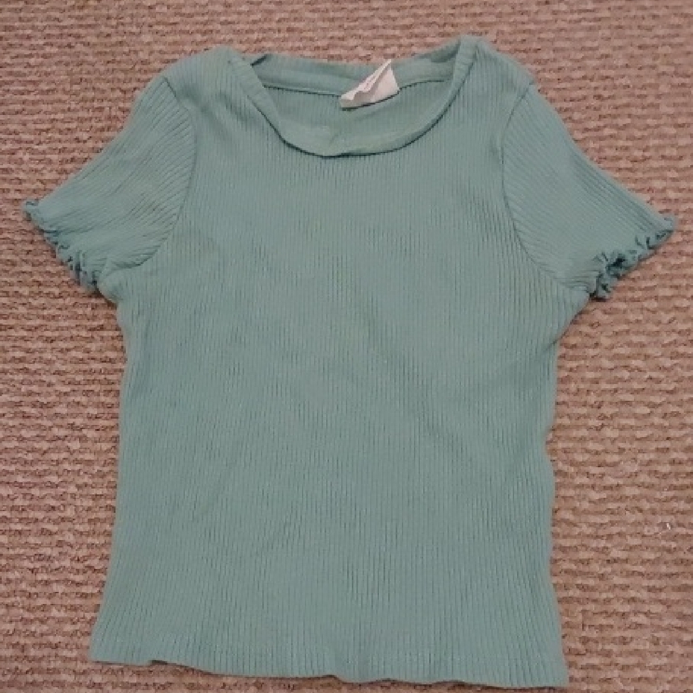 Elegant Seafoam Ribbed Women's Tee